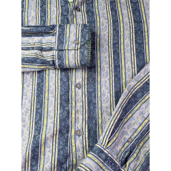 Visconti Men's XL Blue Stripe Long Sleeve‎ Button Down Shirt - Picture 3 of 9